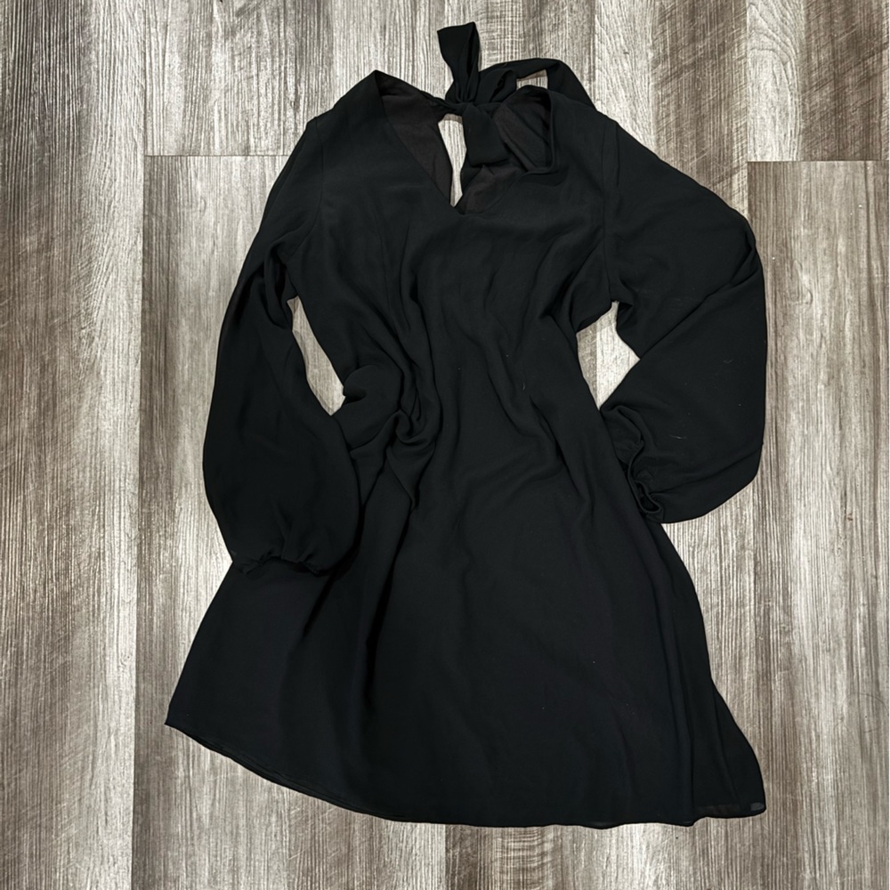 INC International Concepts Black Long Sleeve Dress